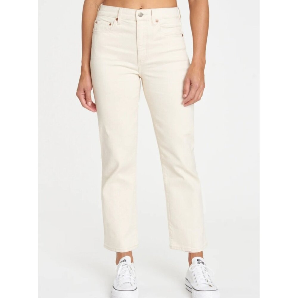 NWT DAZE DENIM STRAIGHT UP HIGH RISE IN RAW CUT COLOR {CREAM}, VARIOUS SIZES